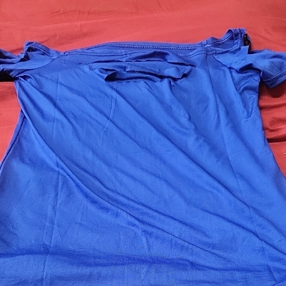 Blue Polo T-Shirt with Cut Out Design